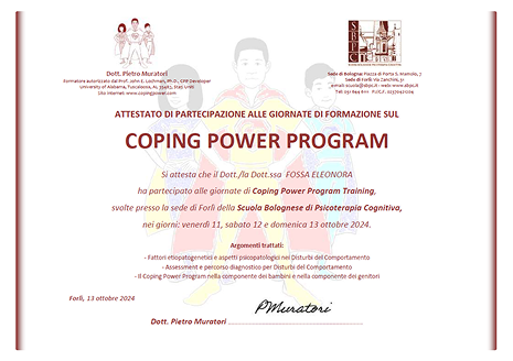 Certificato Coping Power Program